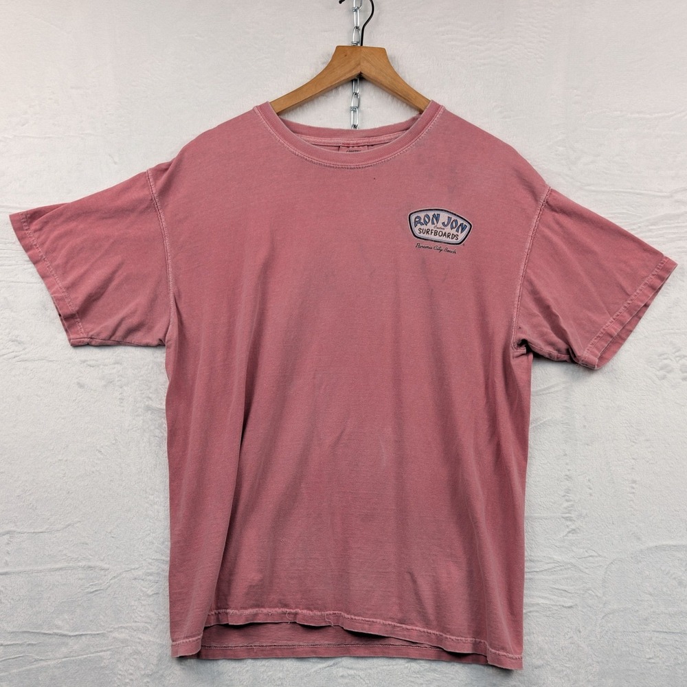 Ron Jon Surfboards T-Shirt Men's Large Pink Panama City Beach Surf Streetwear